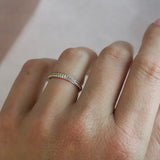 Double Row Round Brilliant Cut Diamond Wedding Ring