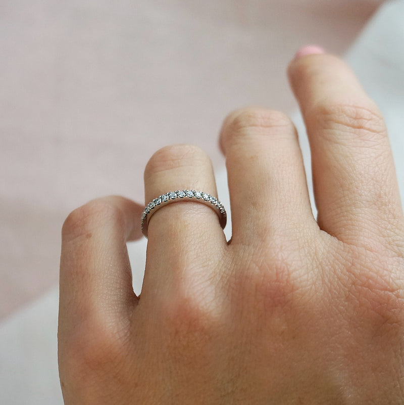 Carcelated Set White Gold Wedding Ring