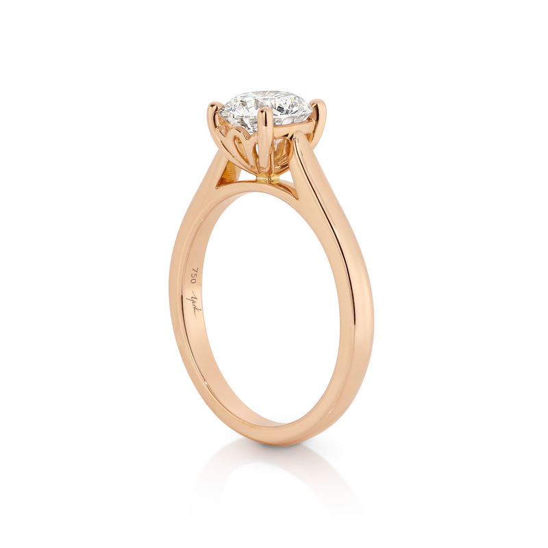 Rose Gold Solitaire Engagement Ring with Diamond from the Argyle Mine