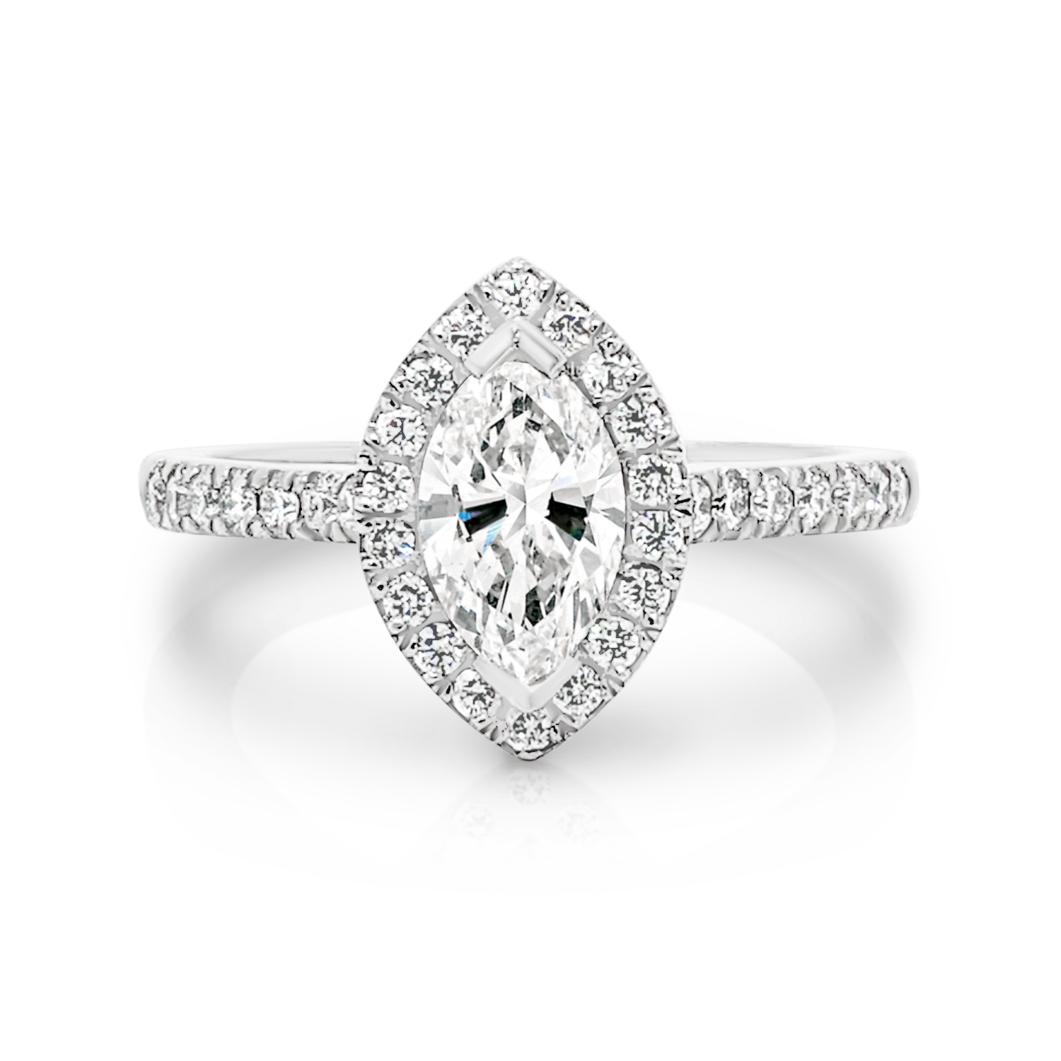 Marquise cut halo diamond 2025 engagement ring