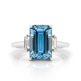 'Zoe' Blue Zircon & Diamond Ring
