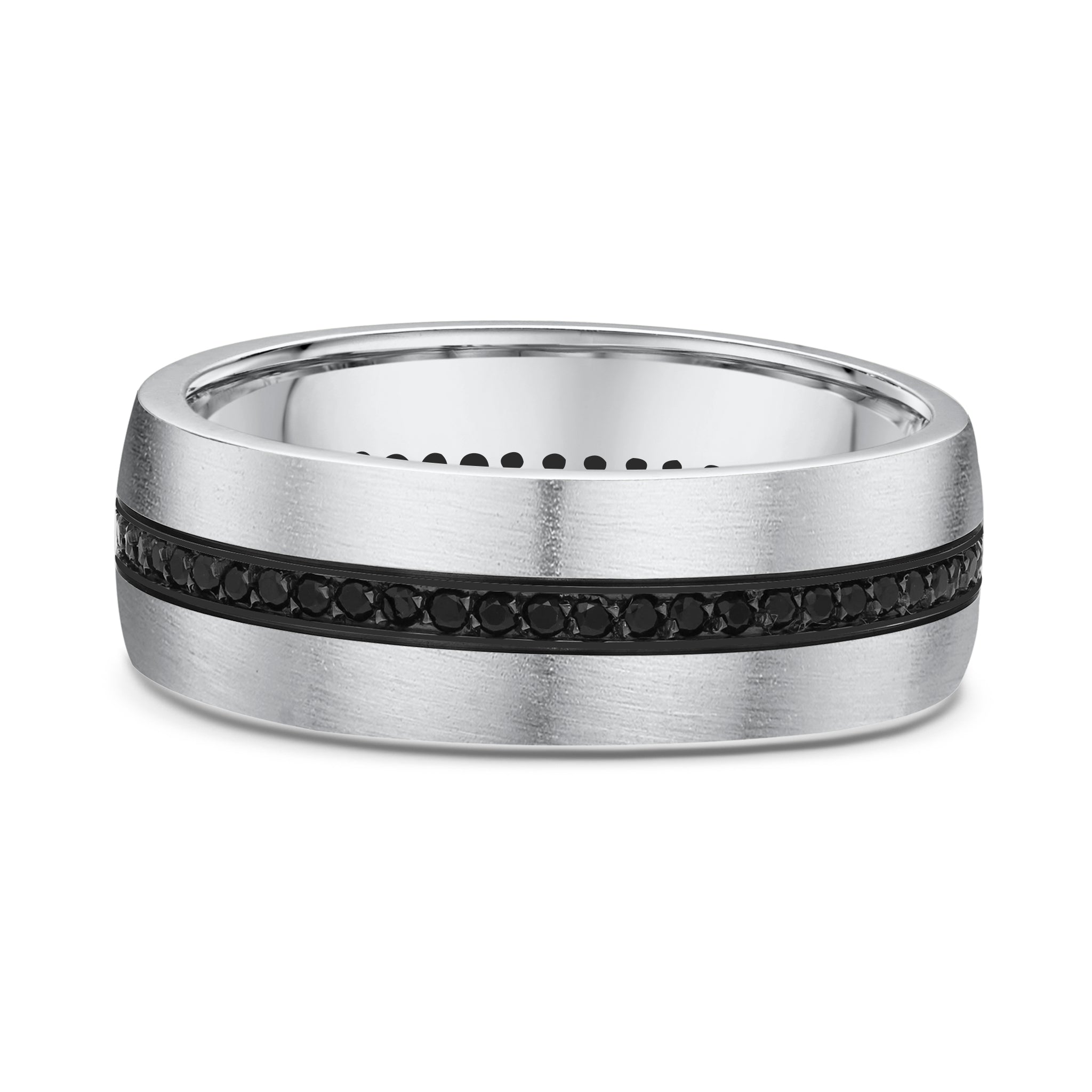 Mens black and white outlet diamond wedding band