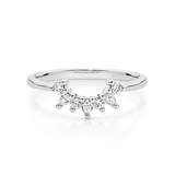 Curved Claw Set White Gold Wedding Ring