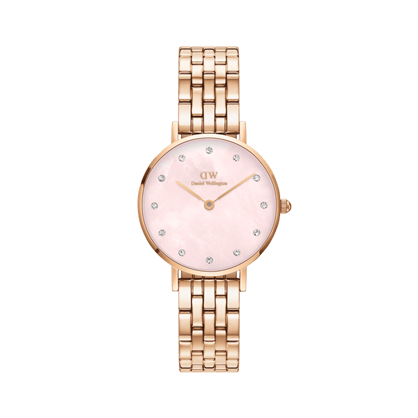 Daniel Wellington Petite Lumine 28 5-Link Rose Gold & Mother of Pearl Pink Watch