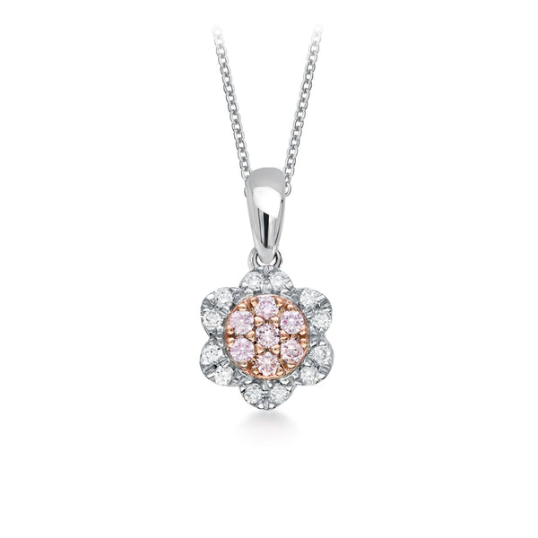 Blush Lucy Pink & White Diamond Pendant