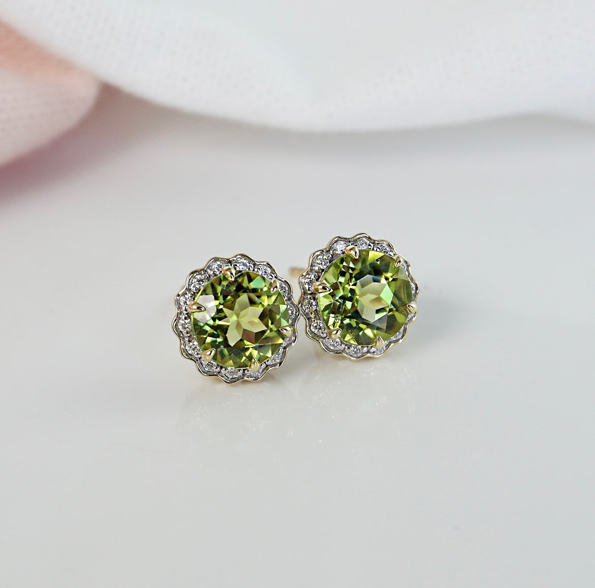 Peridot and diamond deals earrings