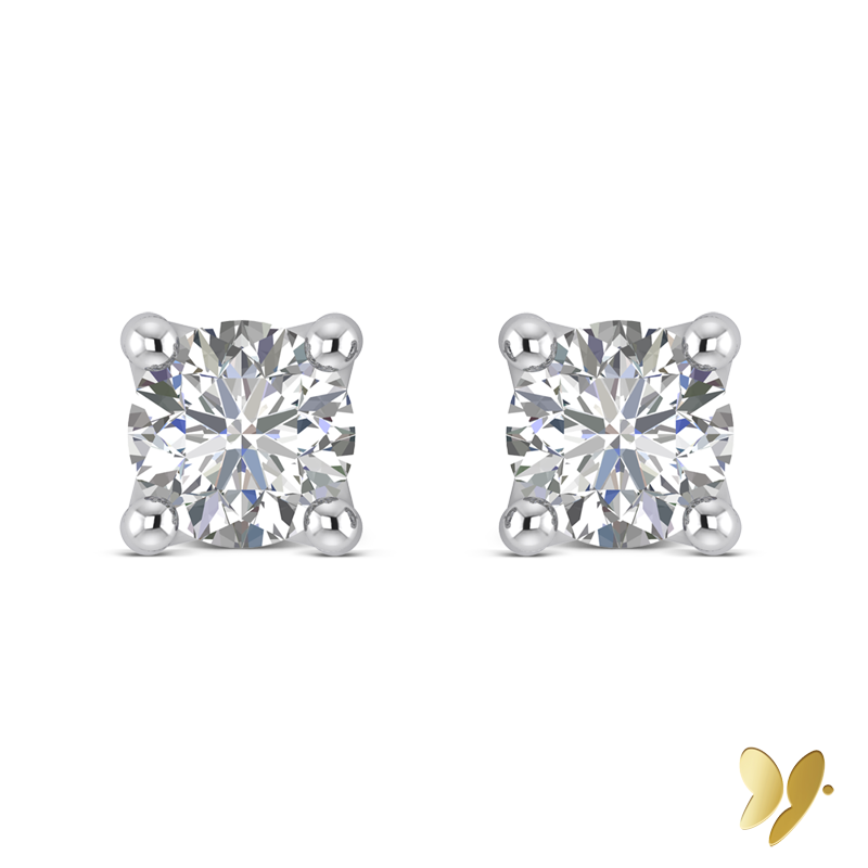 Diamond solitaire stud deals earrings