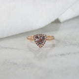 Trilliant Cut Sapphire & Diamond Halo Ring