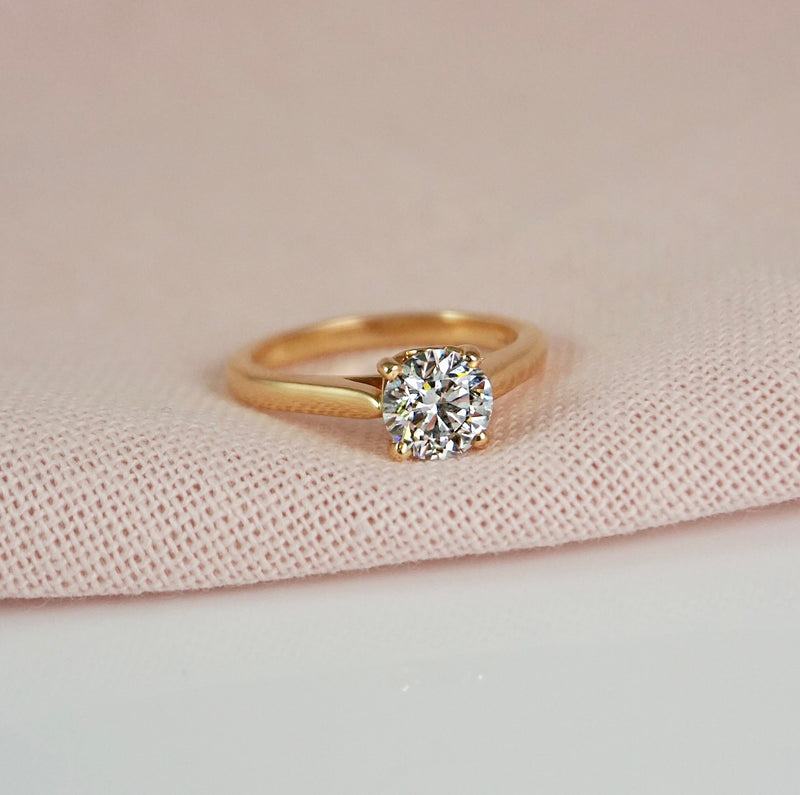 Australian Argyle Mined Diamond Solitaire Engagement Ring