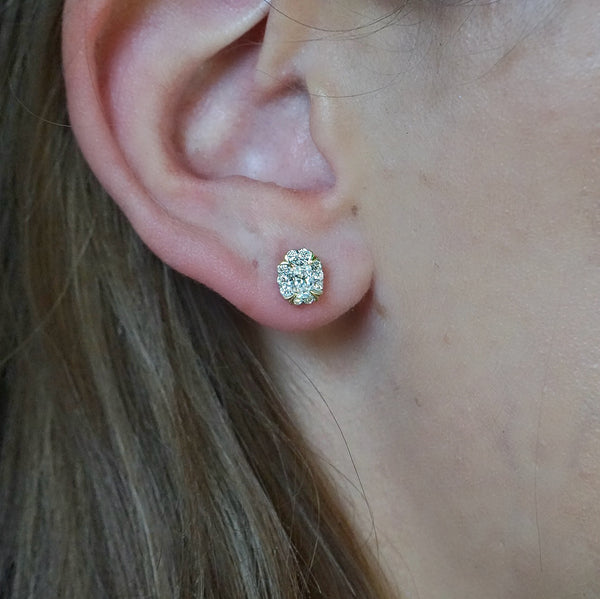 10ct Two-Tone Harmony Created Diamond Stud Earrings