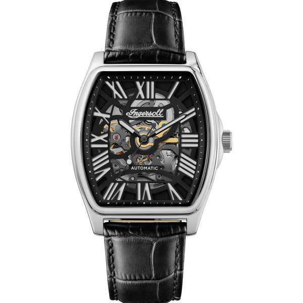 Ingersoll California Automatic Silver 39mm Dial Black Leather
