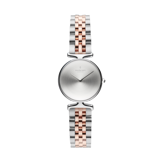 Nordgreen Unika Silver/Rose Gold Plated 28mm Dial