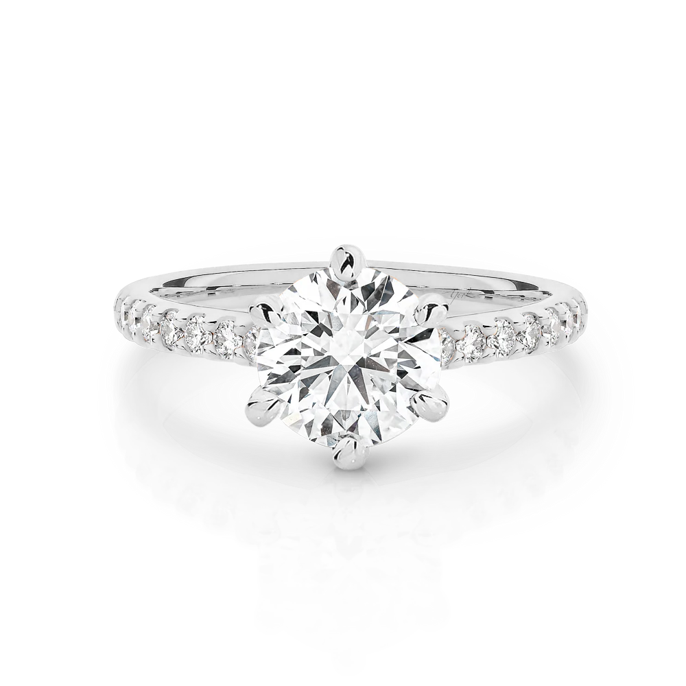 Gabriela White Gold Engagement Ring Sydney | Brilliant Cut Diamond