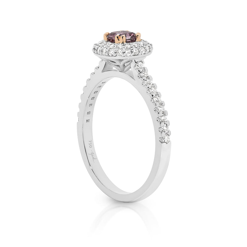 Pink Diamond Halo Engagement Ring