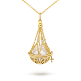 Pearl & Diamond Basket Necklace