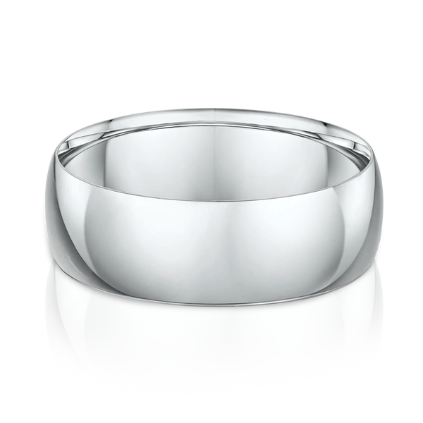 White Classic Mens Wedding Ring
