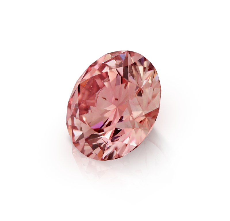 Pink Diamond Round Brilliant Cut 0.11ct 4PR/VS2 Argyle Mined Diamond