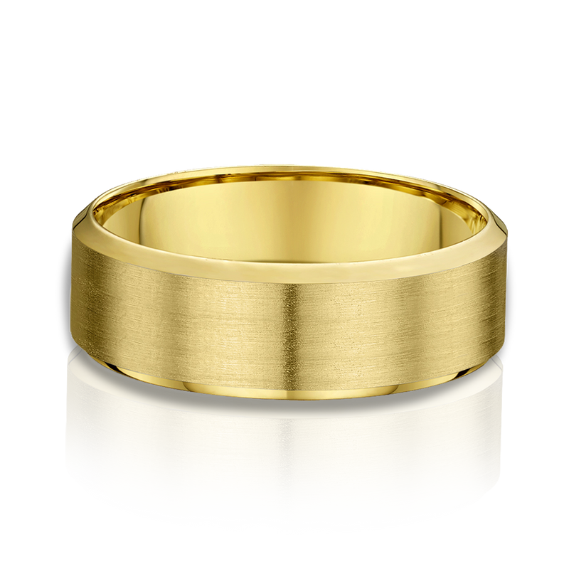 Yellow Gold Brushed Finish Men's Wedding Ring