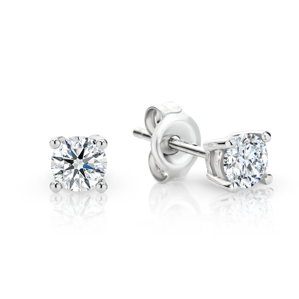 Stud Earrings with Diamonds from the Argyle mine