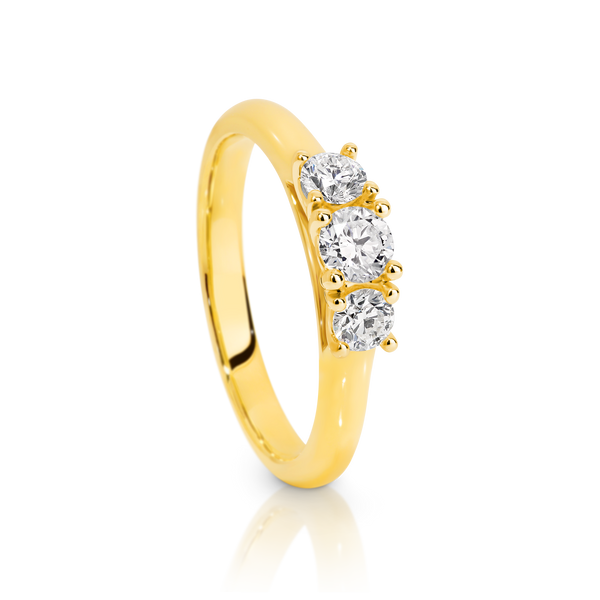 Trilogy Yellow Gold Diamond Engagement Ring