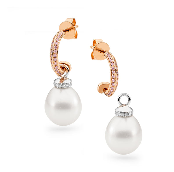 Pink Diamond & Broome South Sea Pearl Removable Earrings