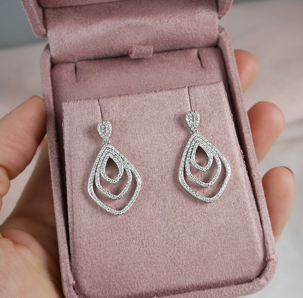 Multi Stone Diamond Drop Earrings