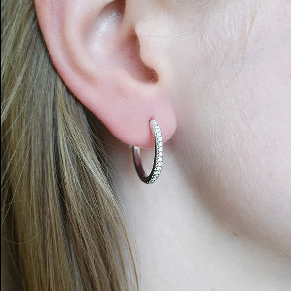 Diamond Huggie Hoop Earrings
