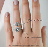 Lab Grown Laura-White Gold-Round Brilliant Cut Diamond Halo Engagement Ring with Diamond Set Band