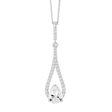 Cubic Zirconia Open Tear Drop Pendant
