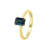 'Marla' Emerald Cut Australian Blue Sapphire Solitaire Ring