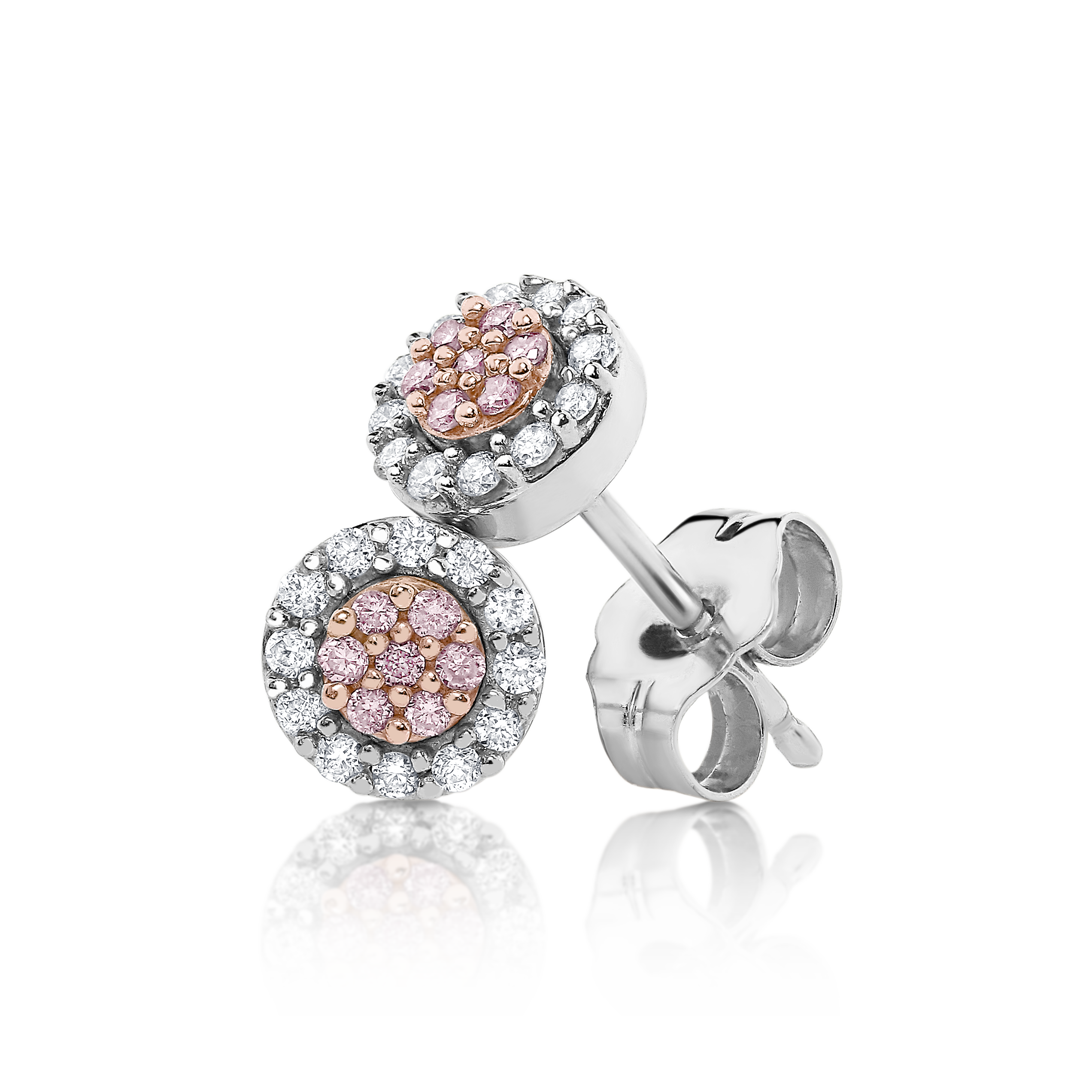 Pink diamond hot sale earrings studs