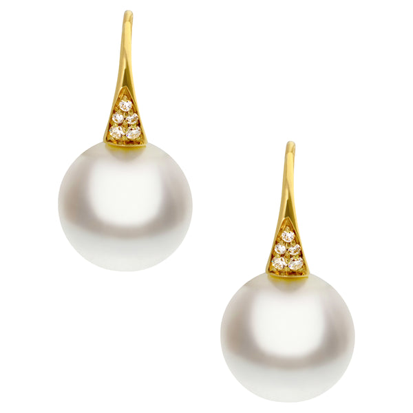 South Sea Pearl & Diamond Earrings