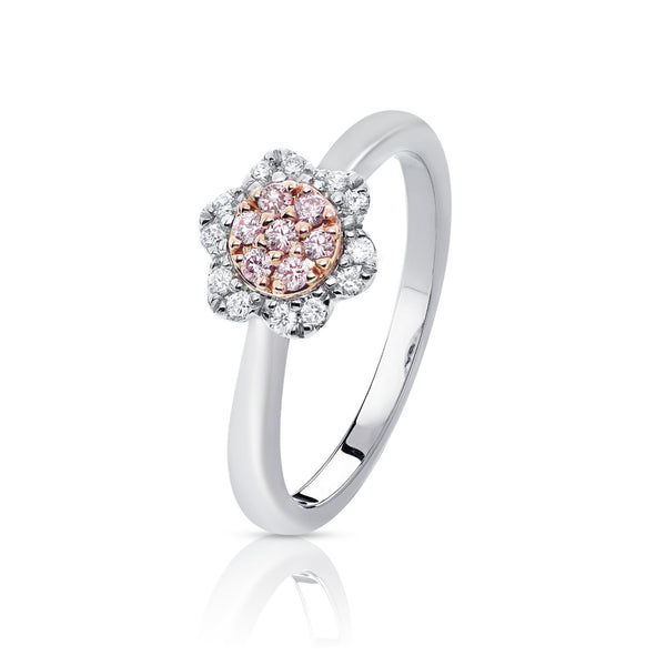 Blush Lucy Pink & White Diamond Cluster Ring