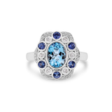 Aquamarine & Ceylon Sapphire Ring