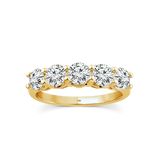 Lab Grown Diamond Yellow Gold 5 Stone Ring