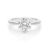 Chloe-White Gold-Round Brilliant Cut Six Claw Set Solitaire Diamond Engagement Ring