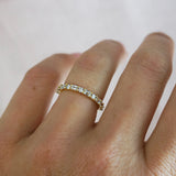 Emerald Cut & Round Brilliant Cut Diamond Wedding Ring
