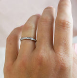 Grain Set White Gold Diamond Wedding Ring