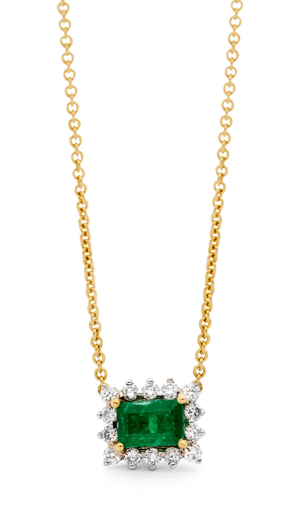 Emerald and Diamond Pendant