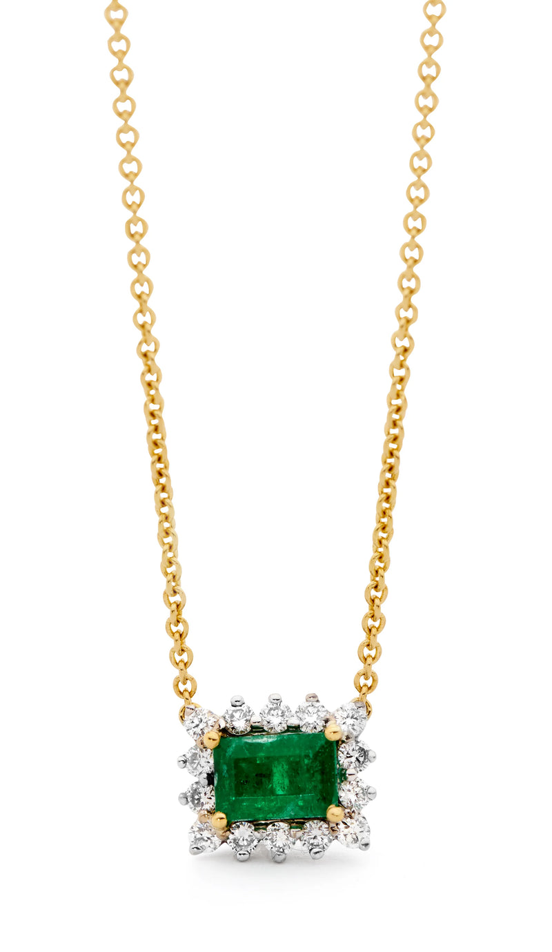 Emerald and Diamond Pendant