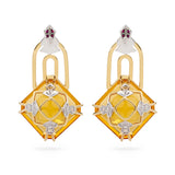 Citrine, Diamond and Ruby Drop earrings