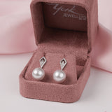 18ct White Gold Diamond South Sea Pearl Stud Earrings