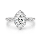 Marquise Diamond Halo Engagement Ring