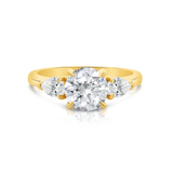 Thea round brilliant cut diamond engagement ring in yellow gold Sydney.