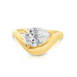 Phoebe pear shaped diamond engagement ring in yellow gold Sydney.