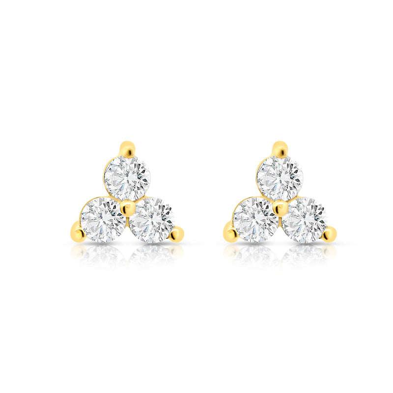 Yellow Gold Diamond Stud Earrings