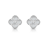 White Gold Clover Diamond Earrings