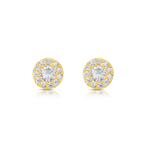 Yellow Gold Diamond Stud Earrings