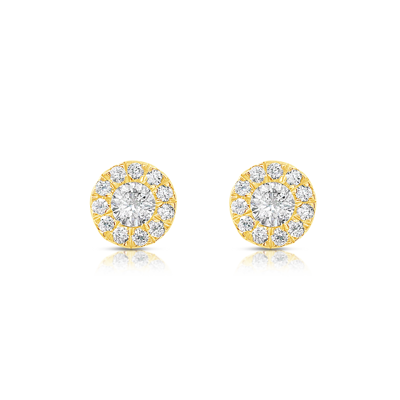 Yellow Gold Diamond Stud Earrings