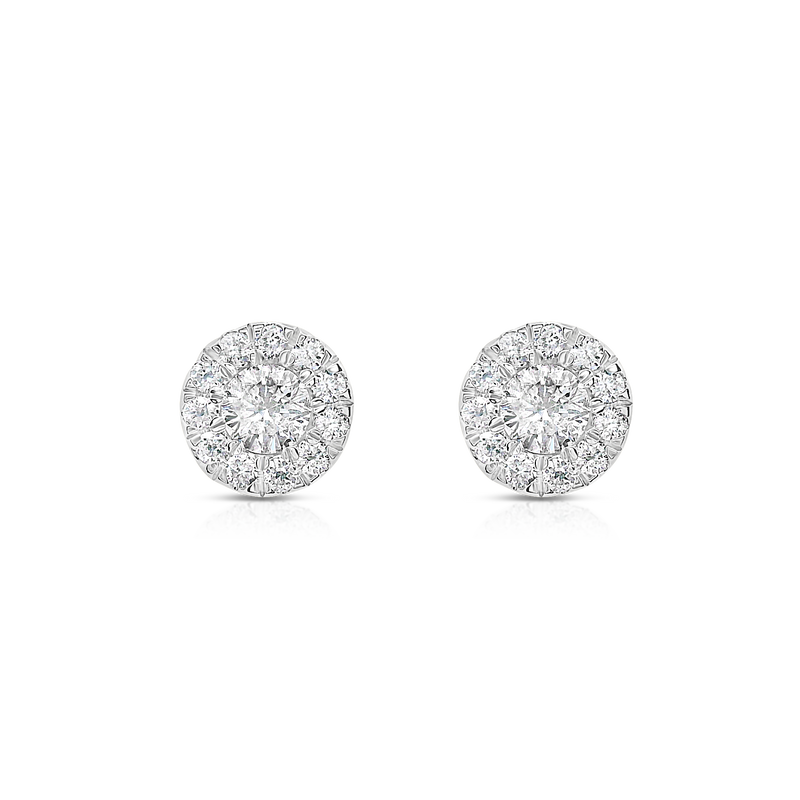 White gold Diamond Cluster Earrings